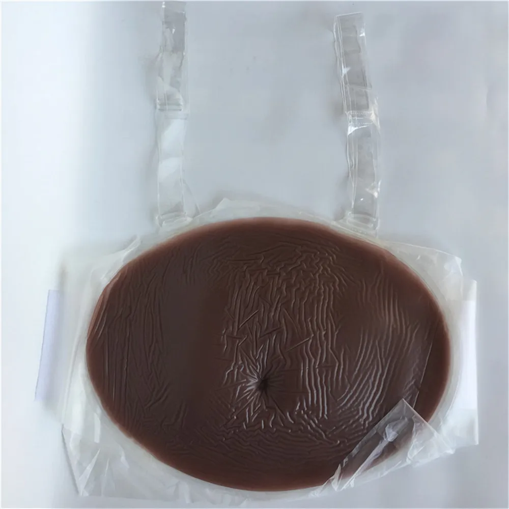 1000g 2~3 month small first pregnancy fake silicone belly black chocolate adhesive