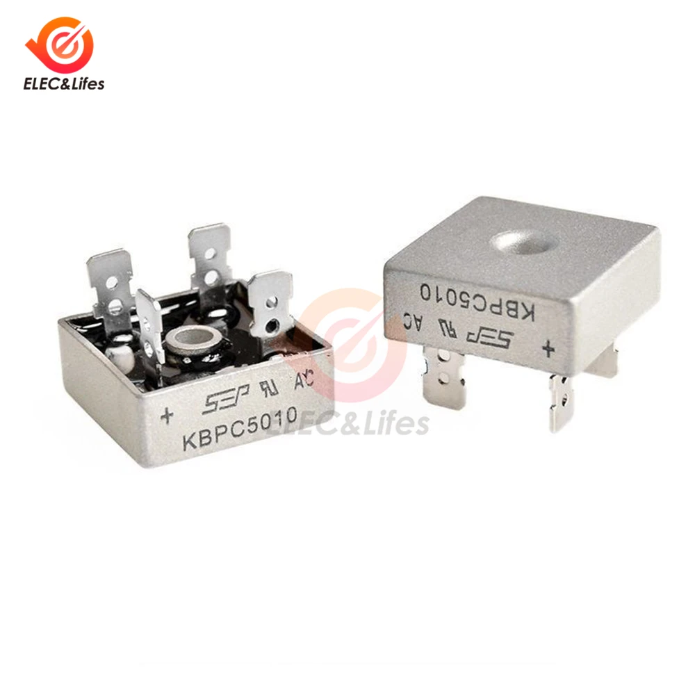 2Pcs KBPC5010 50A 1000V Diode Bridge Rectifier kpbc5010 power rectifier diode Electronic Components