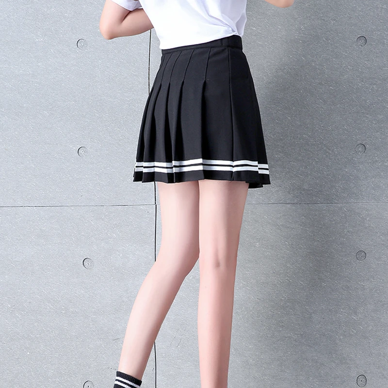 Clearance Sale Y2k Summer Korean Fashion Short Women Skirt Elastic High Waiste Striped Harajuku Pleated Plaid A-Line Mini Skirts