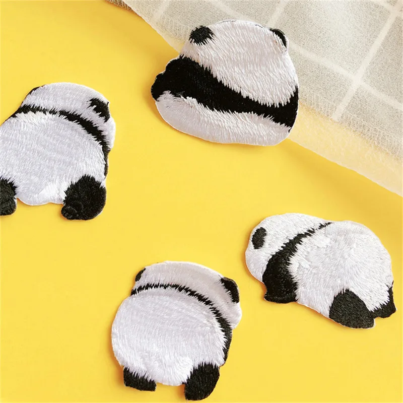 AHYONNIEX patch Panda di marca per abito ricamo distintivo simpatico cartone animato toppe animali libro conto mano accessori fai da te