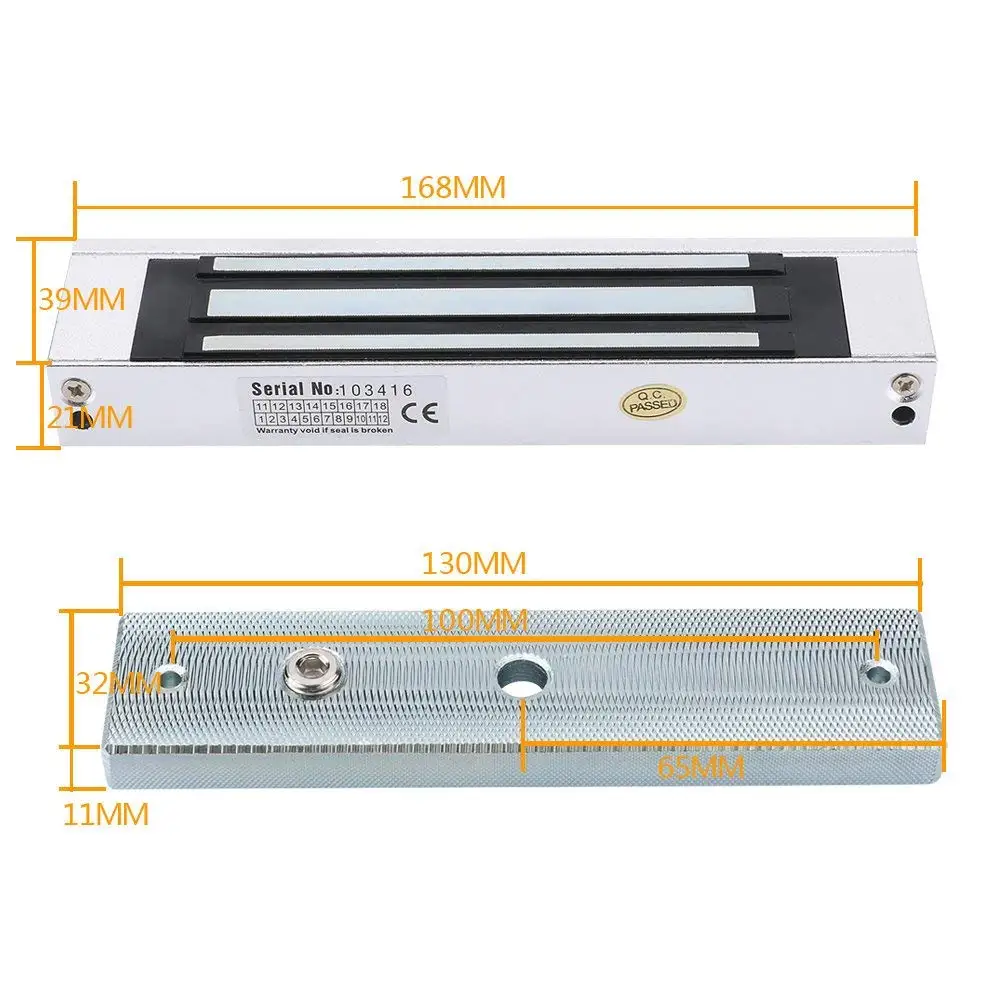 Badodo Access Control System 180KG 350LB Single Door 12V Electric Magnetic / Electromagnetic Lock with L bracket