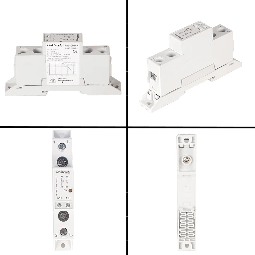 TRD060D10K Din Rail Solid State Relay SSR DC Control DC 10A 1-60VDC Output 5V 12V 24V 32VDC Input Electric Voltage Relay Module