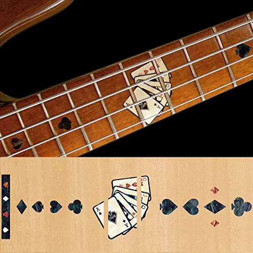 For BASS Fretboard Markers Inlay Sticker Decals - Playing Card Black/White