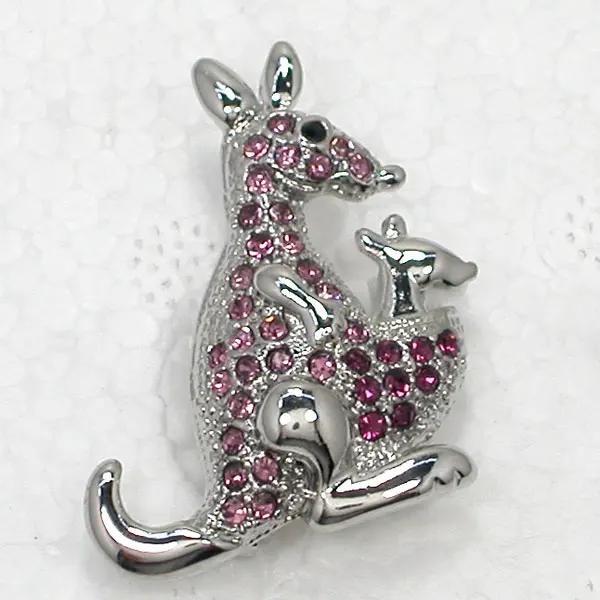 

60pcs/lot Mixed Color (Can Notes Color) Wholesale Fashion Brooch Rhinestone Kangaroo Pin brooches C101400