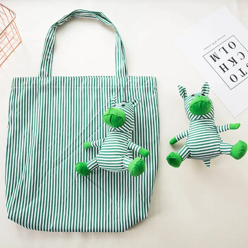 Bolsa de compras zebra com enchimento de algodão e algodão, ecológica, presente para mulheres, dobrável, reutilizável, bolsa de ombro portátil