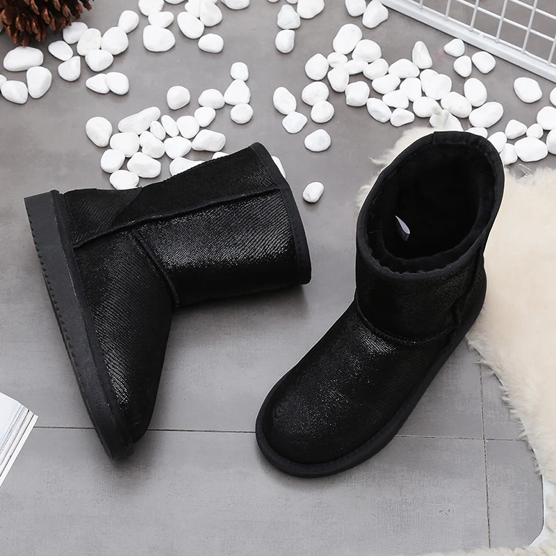 High Quality Australia Classic Lady Shoes Winter Waterproof 100% Genuine Cow Leather Women Snow Boots