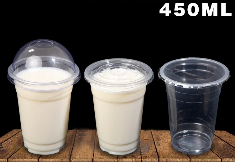 

Free shipping Wholesale 50 pcs /lot Disposable plastic cup 450ml pearl milk tea coffee cold drink cup transparent water cups