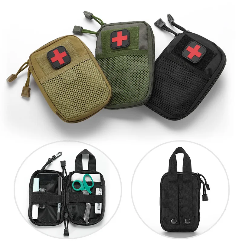 Portable Military First Aid Kit Empty Bag Bug Out Bag Water Resistant For Hiking Travel Home Car Emergency Treatment