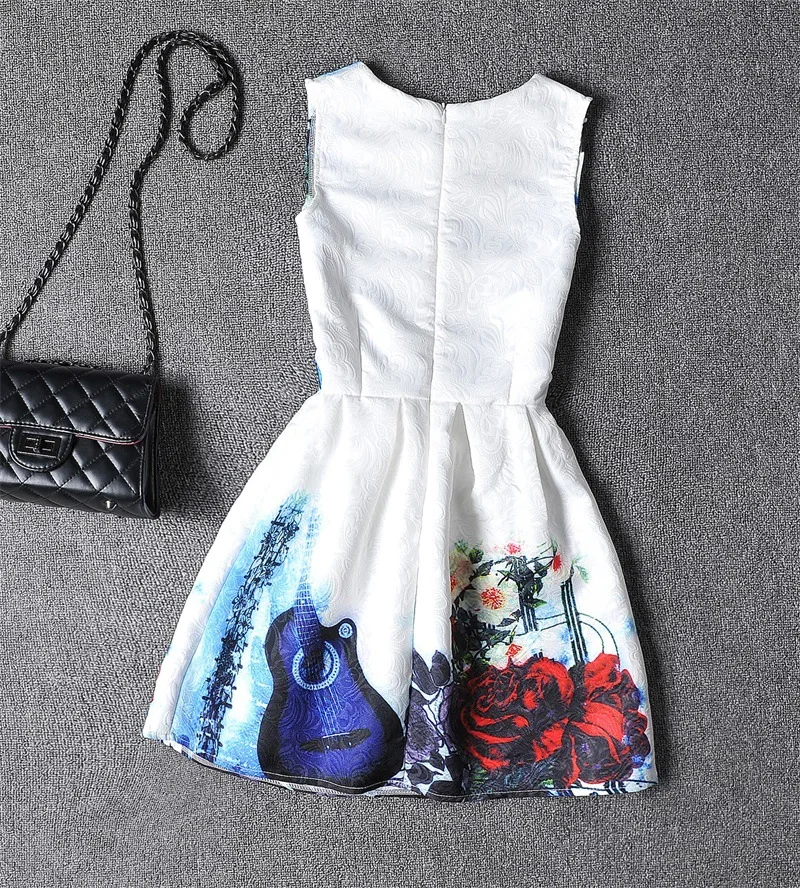 1PCS guitar sex Dress Fashion Lady Women Summer Casual Sleeveless Evening Party Beach Dress Short Mini Dress Dresses