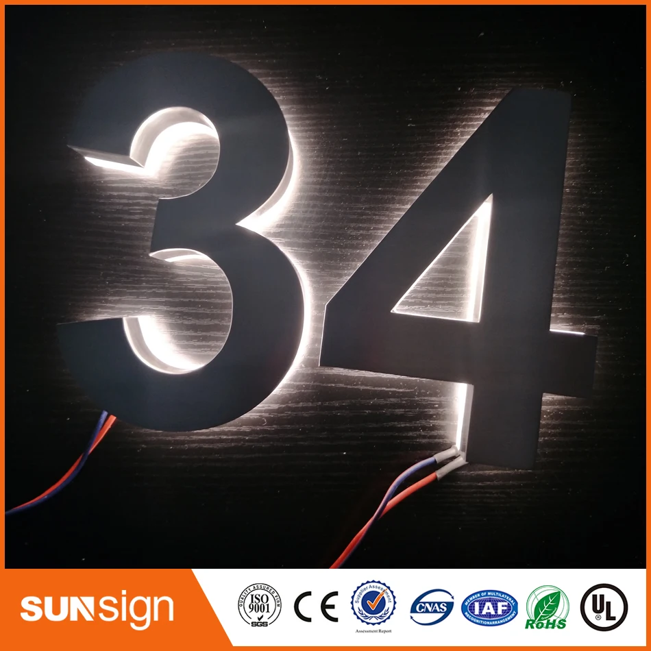 H 20Cm Outdoor Outlet Tahan Air Logam Kustom Backlit Led Channel Letter