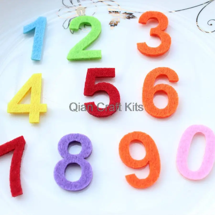 1000pcs mixed colors Felt Number Die Cut Set - 30mm Tall - Great for Learning