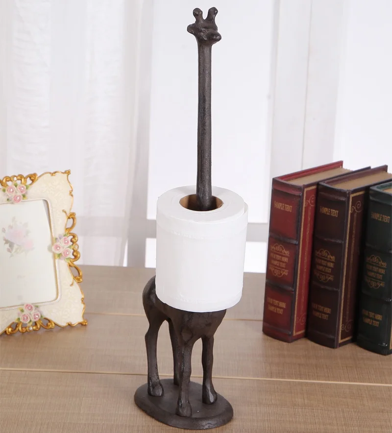 

Foundry Iron Giraffe Bathroom Tissue Holder Decorative Metal African Wild Animal Toilet Paper Dispenser Daily Necessity Supplies