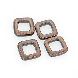 Miasol 20pcs 21MM Painted Acrylic Beads Brown Imitation Wood Square Spacer Charm Beads For DIY Necklace Jewelry Making