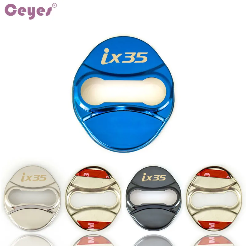 Ceyes Car Styling Auto Door Lock Protector Cover Fit For Hyundai IX35 2011 2016 Accessories Car-Styling 4pcs/lot Stainless Steel