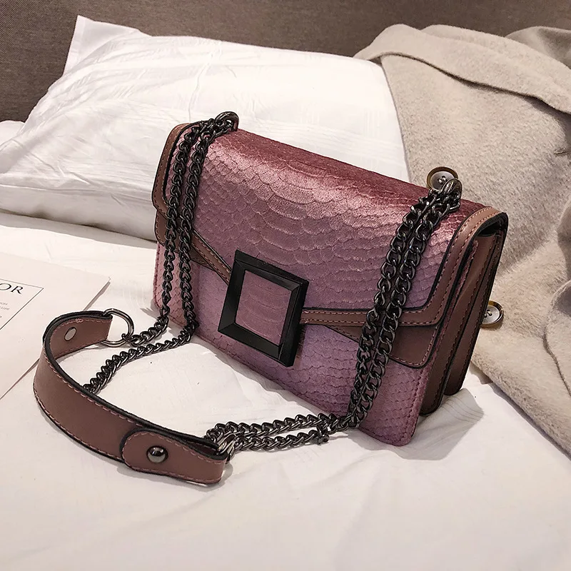 Winter Autumn Luxury Female Bag Women Velvet Shoulder Bag Chain Strap Flap Messenger Bag For Female Crossbody Bag