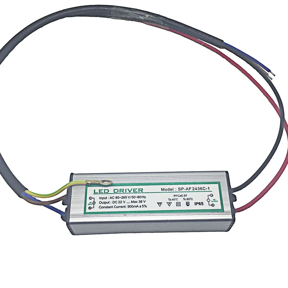 BSOD LED Driver 30W Lighting Transformer Power Supply Input Voltage AC85-265V Output DC 22-38V Constant Current 900ma Aluminum image 6