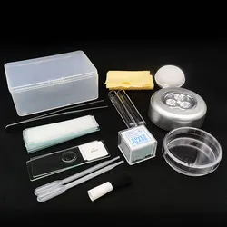 Microscoop Accessoires Set Specimen Maken Biologische Experiment Dropper Pincet Lamp Reageerbuis Cover Slides Microscoop Onderdelen