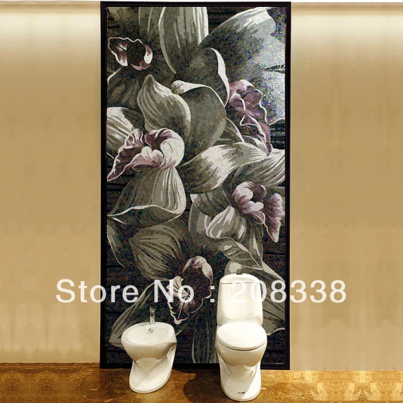 

Awesome Decorative Floral Glass Mosaic Hand Made Tile Modern Art Wall Mural