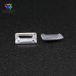 Size 1.5*2mm~2*4mm AAAAA Rectangle Shape Baguette Cut White Cubic Zirconia 2.5*5mm CZ Stone Synthetic Gems For Jewelry