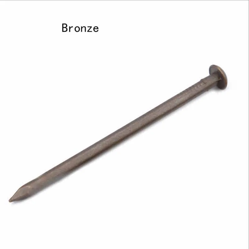 100PCS 39mm 25mm 20mm 15mm 10mm 8mm Fastener Round small brass nail drum Furniture hinge jewelry gift case box copper nails