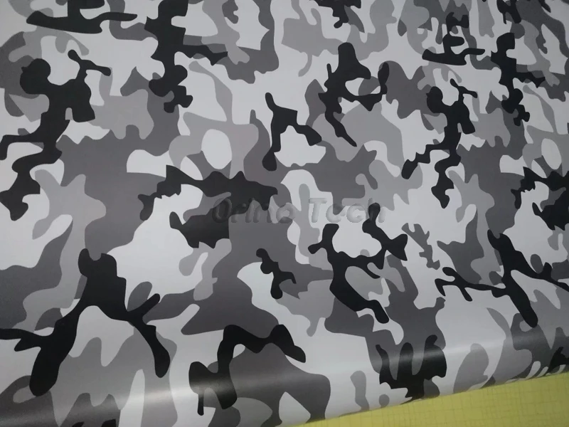 Black Grey White Vinyl Film Arctic Camouflage Vinyl Wrapping Scooter Car Motorcycle Sticker Air Bubble Free ORINO Snow Wrap Foil