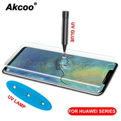 Akcoo mate 20 glass full glue for huawei mate 20 pro screen protector UV Glue for mate 30 Pro tempered glass P30 Pro screen film