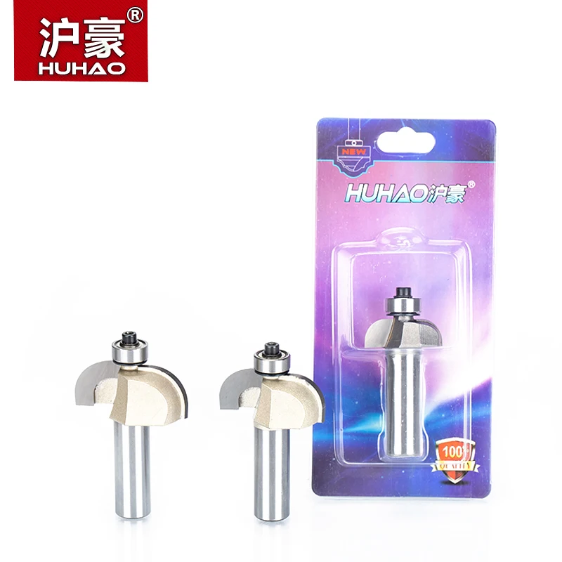 HUHAO 1pc 1/4" 1/2" Shank Classical Cove Bit With Bearing Woodworking Tool 2 Flute Router Bits For Wood Endmill Milling Cutter