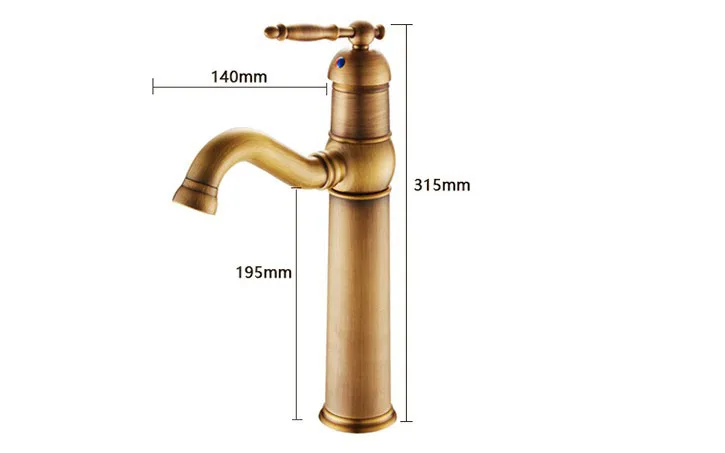 Antique Brass Swivel Spout Single Hole Basin Faucet Deck Mounted Bathroom Faucet Vanity Sink Mixer Tap KD744