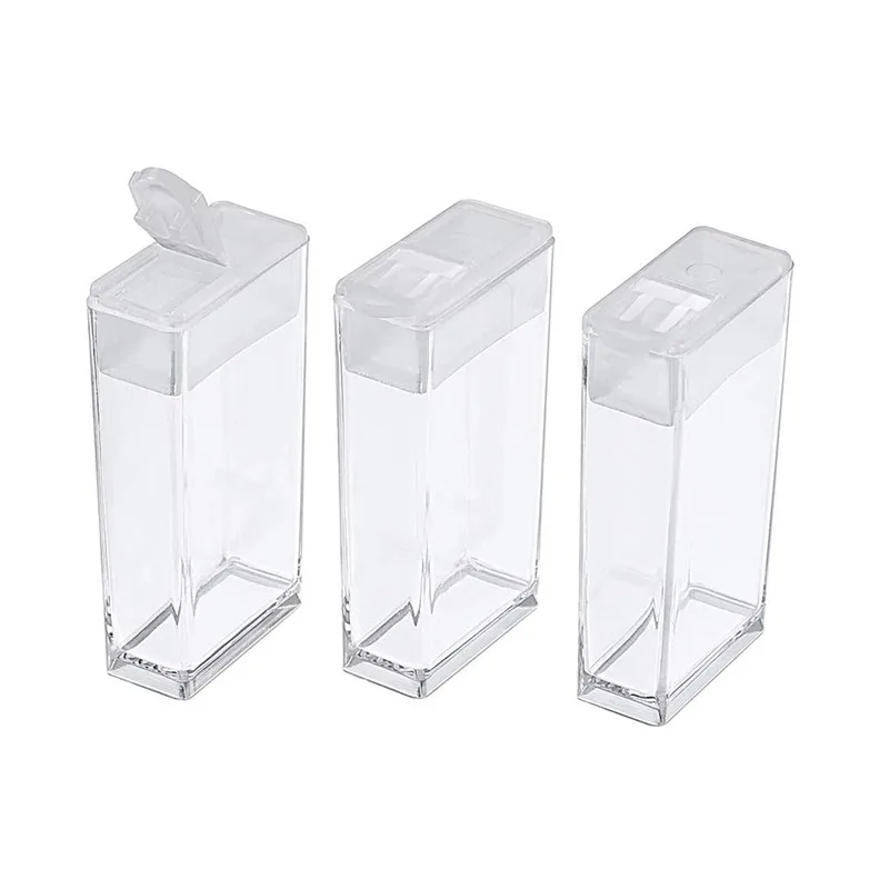 100pcs 5x2.7x1.2cm Clear Plastic Rectangle Bead Storage Containers Box Package Candy Favor Empty Box F60