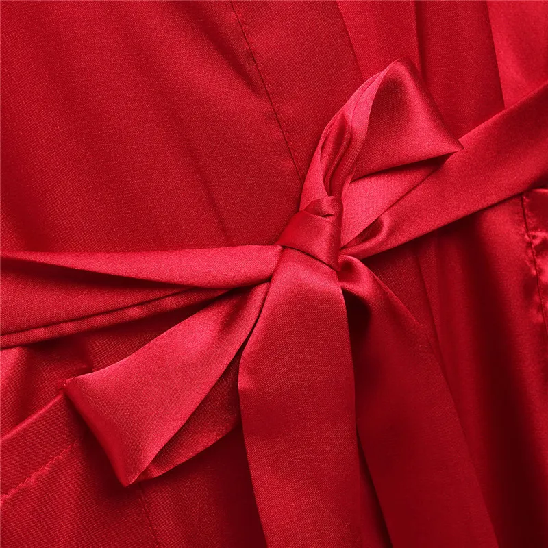 حجم كبير S-XXL 2016 رايون طويل رداء المرأة كيمونو الساتان رداء طويل مثير الملابس الداخلية ثوب النوم الساخن مع حزام