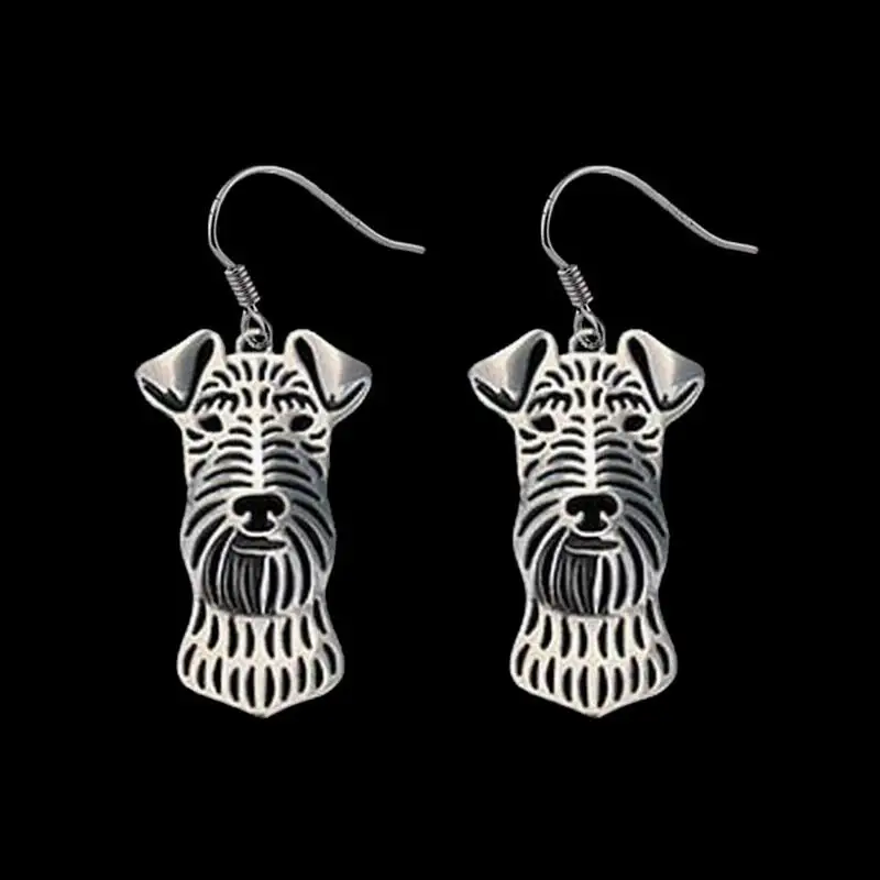 Hot Sale Women Metal Drop Earrings Popular Airedale Terrier Dog Earrings