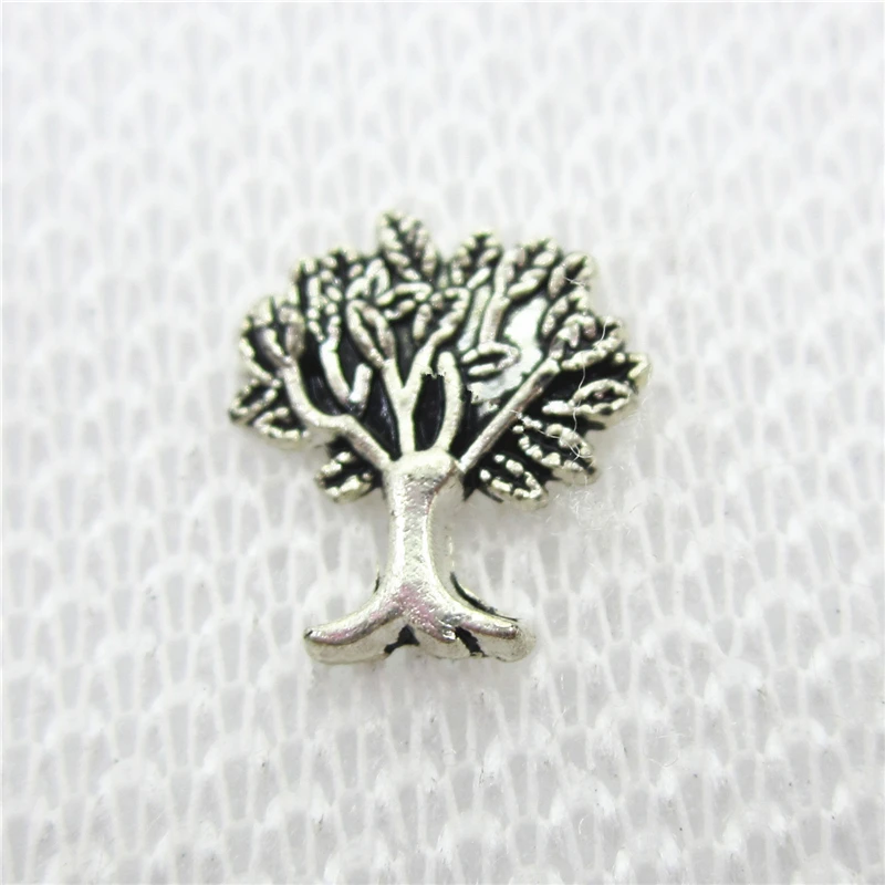 Wholesale 50pcs/lot Life Family Tree Floating Charms Living Glass Memory Floating Lockets DIY Jewelry Charms