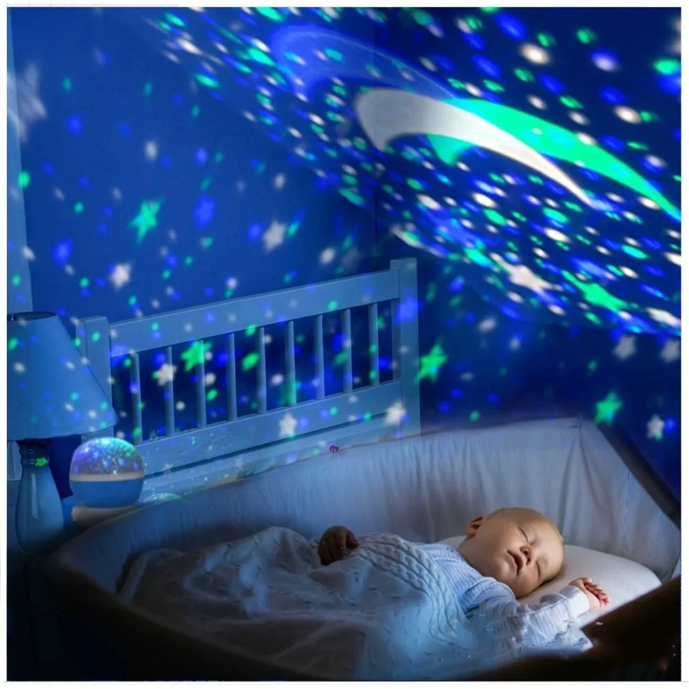 

Jiaderui Baby LED Star Rotating Starry Sky Projector Lamp Sky Rotation Colorful Flashing Starry Sky Projector Kid Christmas Gift