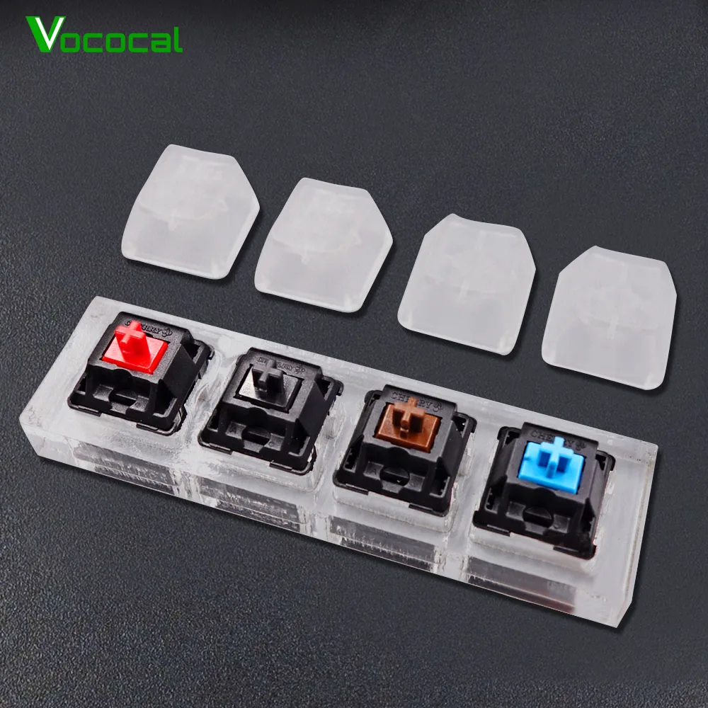 Vococal Mechanical Keyboard Tester Set Acrylic Keycaps Key Caps 4-Axis Frame Bundle Test Kit for Cherry MX Switches Testing Tool