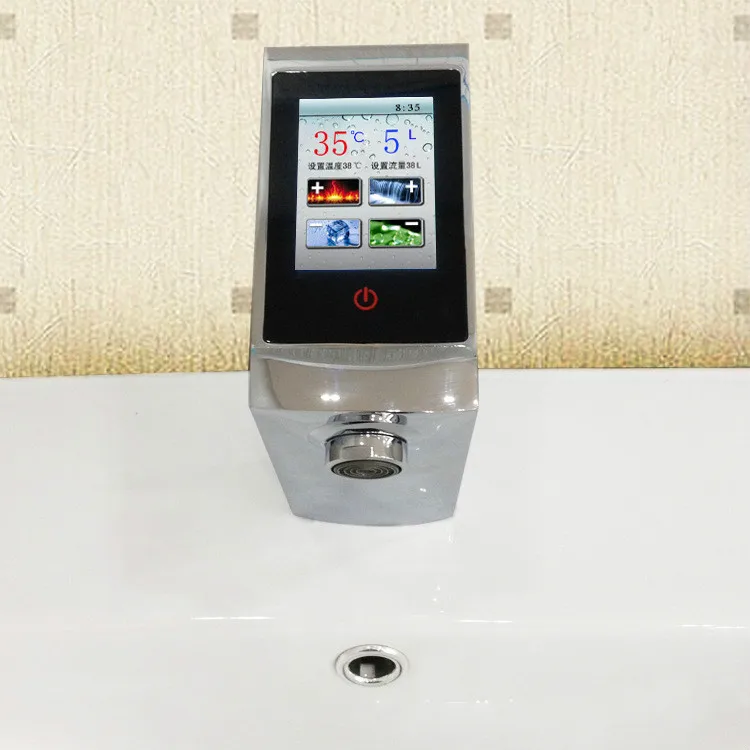 Thermostatic Basin Faucet Touch Screen Temperature And Flow Control Digital Faucet Smart Touch Faucet