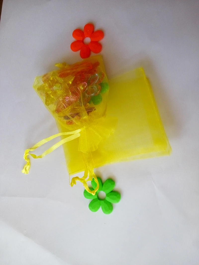 2000pcs yellow organza gift bags 13x18cm party bags for women event wed Drawstring bag Jewelry Display Bag Pouch diy accessories