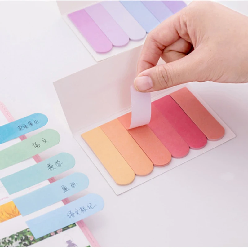 Creative Novelty 6 Color Gradient Sticky Notes DIY Student Notes Planner Stickers School Office Supplies Stationery 1 Pcs