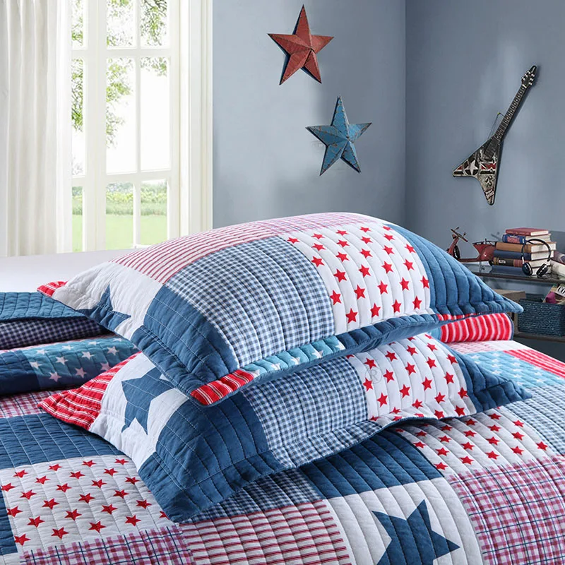 طقم لحاف مطبوع 3 قطعة الحجم الكامل 200*230 سنتيمتر مبطن الفراش القطن المفرش غطاء السرير الصبي غطاء الصيف خفيفة الوزن المعزي