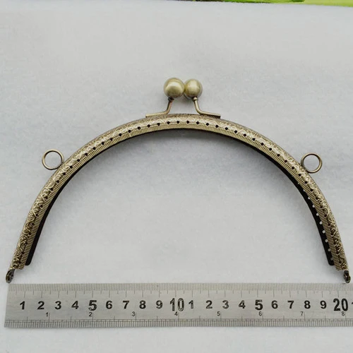 20cm round vintage bronze color carve pattern knurling clasp metal women DIY purse frame bag accessories mouth golden 5pcs/lot