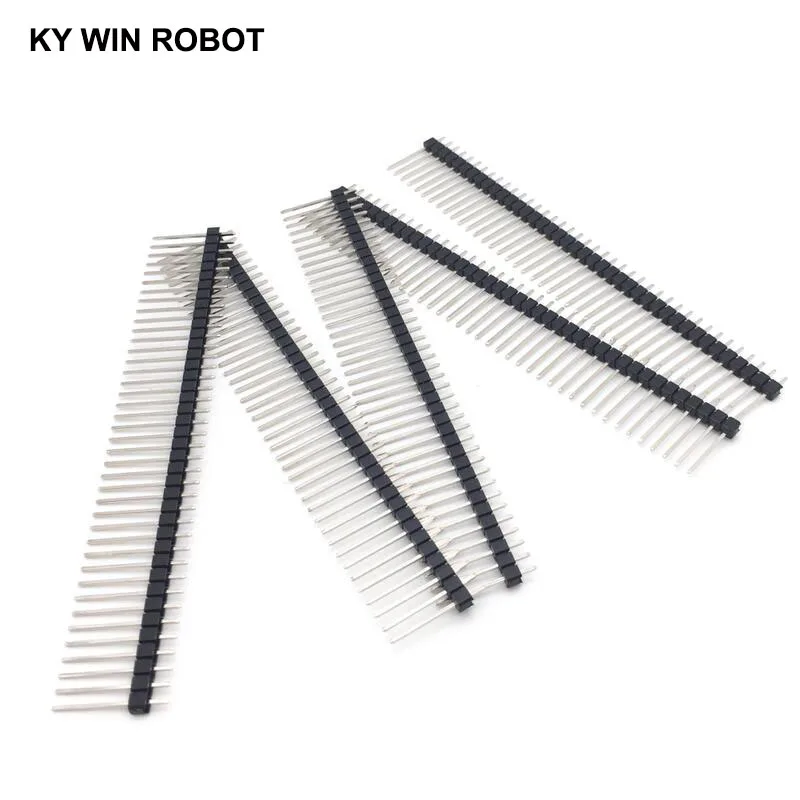 Cabeçalho masculino do Pin da única fileira quebrável longa, 1x40Pin, 2.54mm, altura 1x40, 17mm, 10Pcs