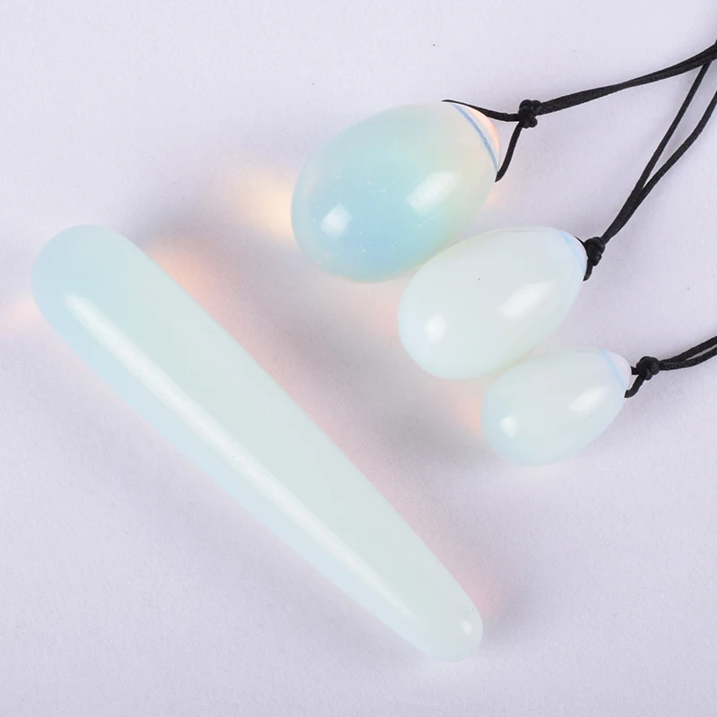 Yoni Egg Massage Wand 4 PCS /Set Drill Opalite Crystal Mineral Stone Ball Acupoint Tool Kegel Exercise Health Care Pelvic Vagina