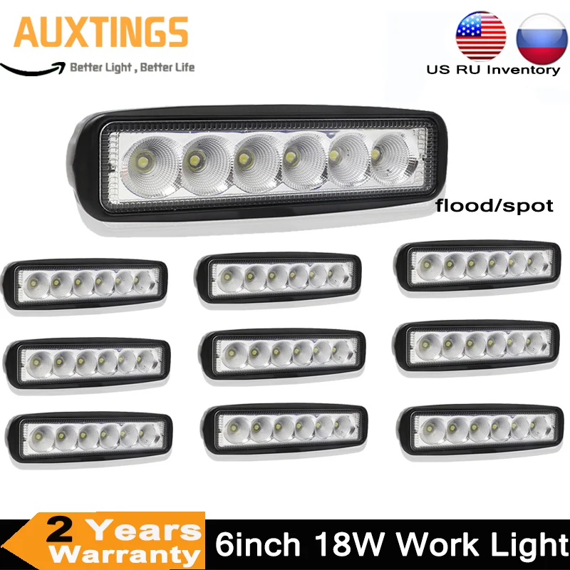 

6 Inch Led Work Light 18W SPOT FLOOD Beam Off Road Light Lamp Fog Driving Light Bar For 4X4 Car Truck ATV 12V 24V