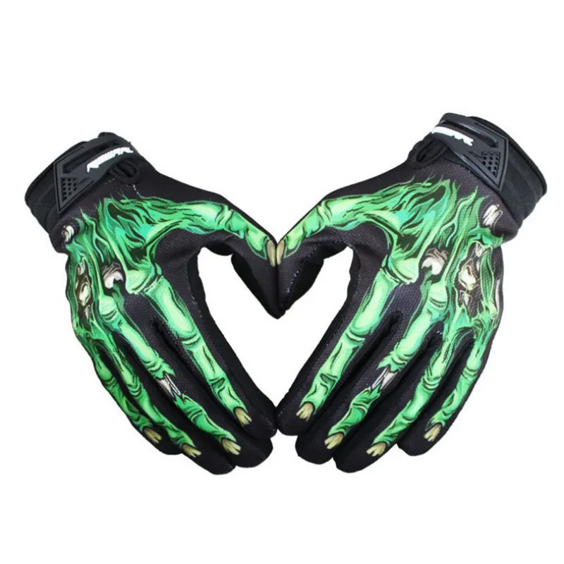 Novely Outdoors Men\'s Cycling Gloves  Bike Motorcycle Skull Bone Skeleton Goth Full Finger Riding Gloves Men Cycling Equipment