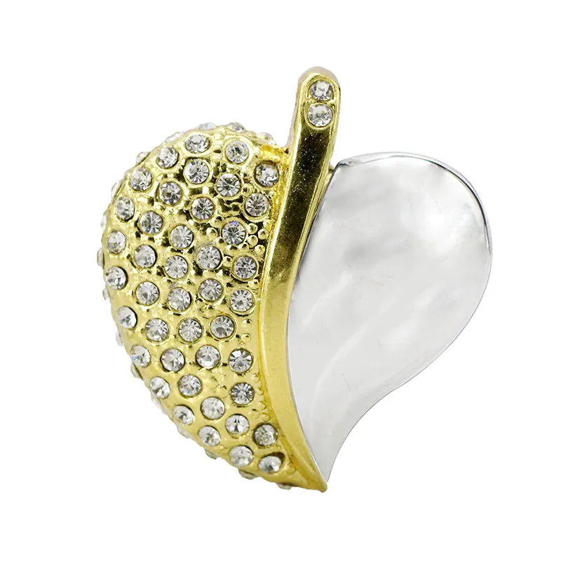 Loving Heart Crystal Necklace Usb 2.0 Usb Flash Drives Thumb Pendrive U Disk 4GB 8GB 16GB 32GB Usb Creative Memory Stick Storage