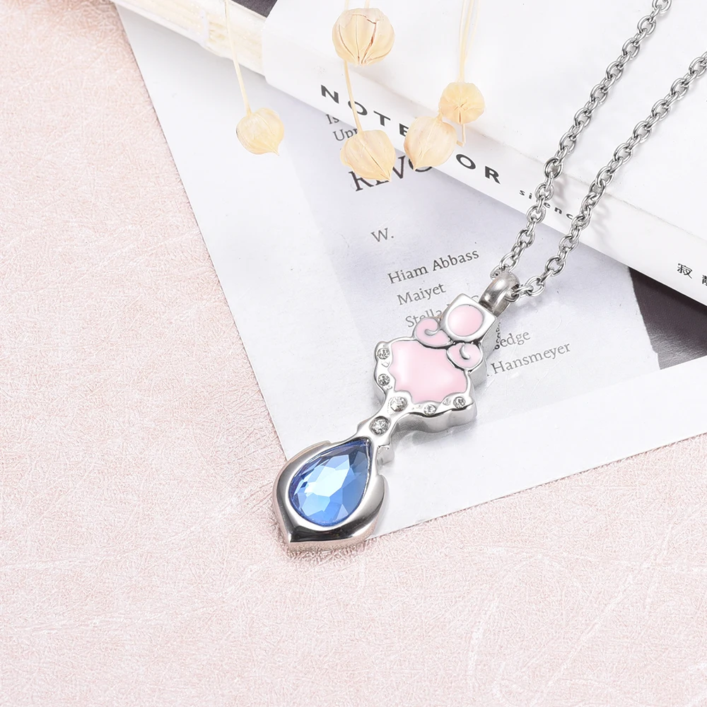 

Tear Drop shape Cremation Urns Locket Memorial Jewelry for Ashes Pendant Crystal Keepsake