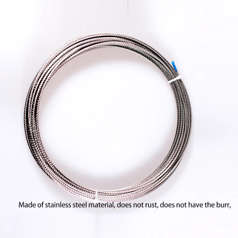 304 Stainless Steel Cable Wire Rope, áspero Pesca Levantamento Cabo, 50m, 100m, 1.5mm, 1.8mm, 2mm, 7X7 Estrutura