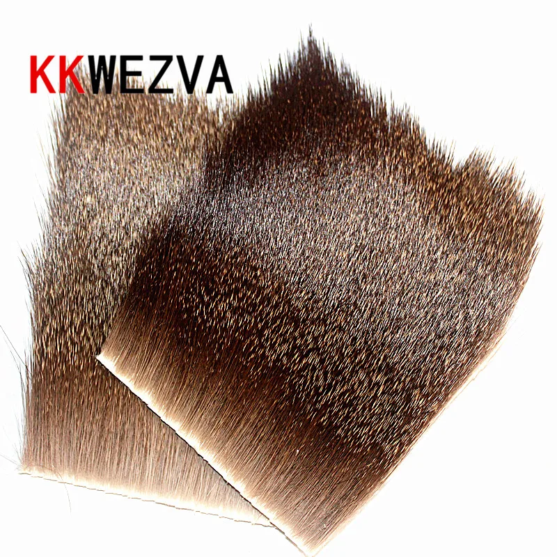 KKWEZVA 8X8cm Body Deer Hair Patch Caddis Stimulater lej pływający suchy materiał muchowy wędkarstwo wiązanie muchowe skrzydło Natural Color — zdjęcie 7