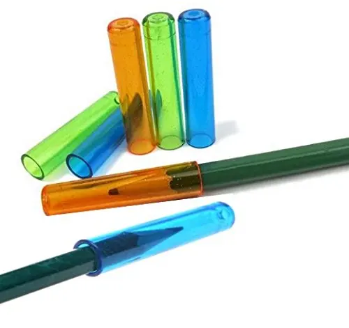 Pack of 30 Assorted Colors Plastic Pencil Cap Pencil Shield Pencil Extender Holder(Blue Orange Green)