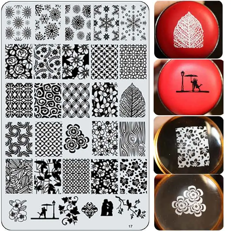 1 Pcs 14.5x9.5cm Rectangle Nail Stamping Plate Nail Art Stamping Image Plate DIY Stamp Template Nail Stencil Tool Kits