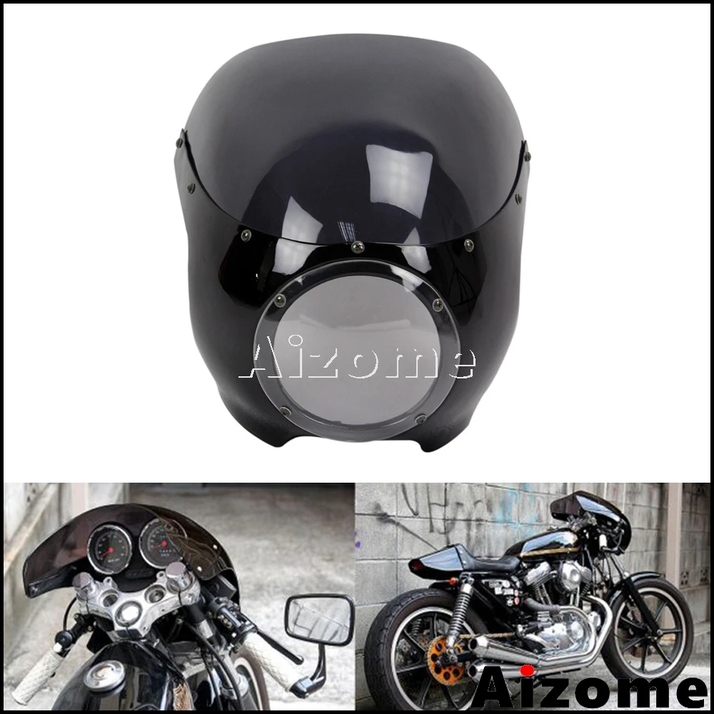 

Motorcycle 5-3/4" Headlight Fairing Front Light Fairing Windscreen For Harley Bobber Sportster Dyna Cafe Racer Drag Racing